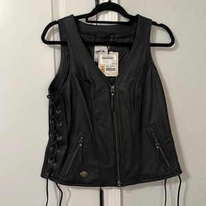Brand new Harley Davidson leather vest!!